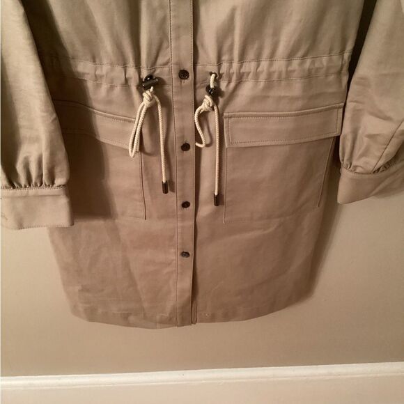 DEREK LAM 10 CROSBY SIZE 8 KHAKI DRAWSTRING SHIRTDRESS - Picture 5 of 10